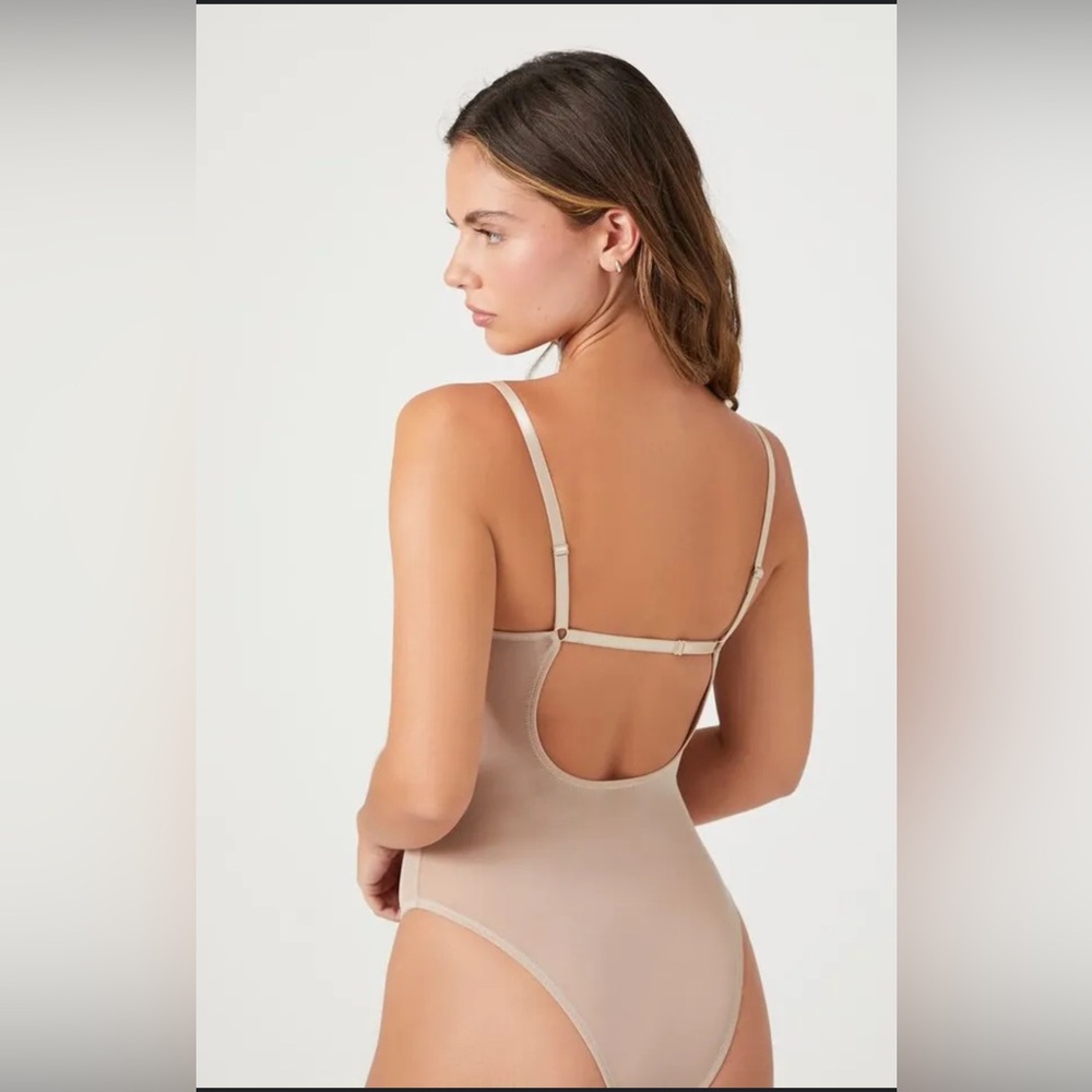TWO NWT Forever 21 Cream Mesh Bodysuits
